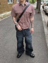 No.1710 DB crop check half SHIRT (3color)