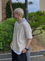Matching color hooded short sleeved shirt 4C