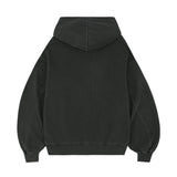 VINTAGE PIGMENT DYING HOODED ZIP UP DARK GRAY