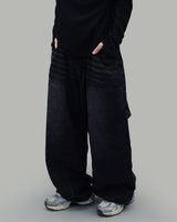 ダブルカーペンターデニムパンツ (Black)