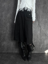 wrap pocket set midi skirt