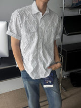 ASCLO Feather Diamond Short Sleeve Shirt (2color)