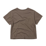 EEERRR Heart lace artwork semi-crop T-shirt (Mocha)