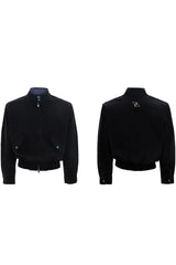 Striped Stand Collar Jacket