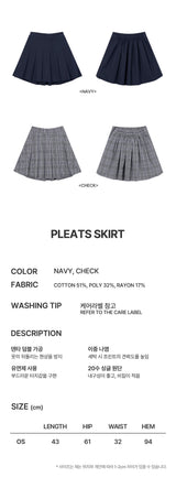 PLEATS CHECK SKIRT
