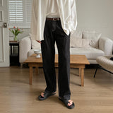 ASCLO Non Fade One Tuck Denim Pants (2color)