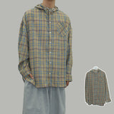 Kits hoodie check shirt (Blue)