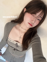 [IVE Rei, IDLE Miyeon Pick!] ホワイトローズレイヤードネックレス
