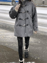 [MADE/3 Ounce Quilted Lining] Keden Wool Buckle Half Coat