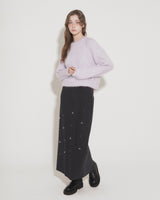 STUDS MAXI SKIRT [NAVY]