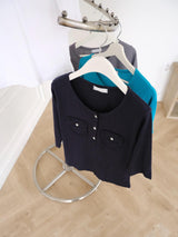 pocket henley neck t