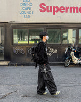 Fringe Balloon Cargo Denim Pants