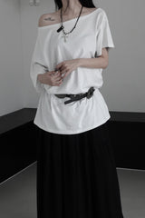 [3COLOR] ウッディオーバーフィットオフショルダーT (3color)