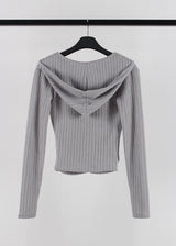 BUTTON WRAP HOOD TEE