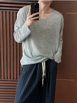 [Unisex] Linen stripe banding pants(2color)