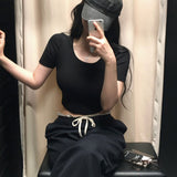 [MADE] グラム, UネックリブショートスリーブドTシャツ