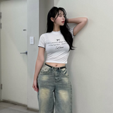 ラブレースクロップTシャツ-WHITE