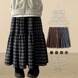 Ronnie checkered frill long skirt