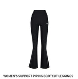 Womens サポートピグメントブーツカットレギンス Black