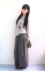 Vintage pocket washed long skirt