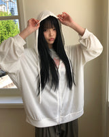 オク シアー フーデッド ジップアップ