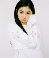 ラブ&ピース長袖Tシャツ - ホワイト