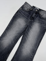 [unisex] 641キャットウォッシュ加工ブーツカットデニムパンツ