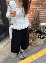 Gentil Frill Dot Layered Sleeveless Cardigan Set