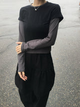 ソフトカラーブロックレイヤーTシャツ (3c)