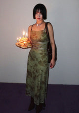 MIDNIGHT ORIENTAL FLORAL LONG DRESS