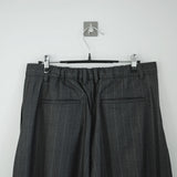 stripe curved wide slacks