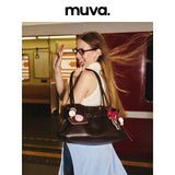 muva. Shao‑Mai Dumpling Underarm Bag, Genuine‑Leather Original Elegant Large‑Capacity Shoulder Purse for Women, New Arrival Aug 2