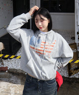 AMERICA FLAG Vintage Stud Hoodie_Gray