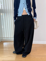 texture cotton sweat banding pants