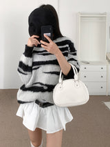 Blush Zebra Loose-Fit Thick Knit (One Color)