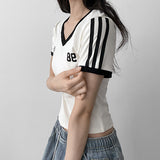 95 V-neck Uniform St Cropped Short-Sleeved (4 colors) 
