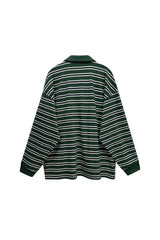 ARETE STRIPE OVERFIT COLLAR T-SHIRT / GREEN