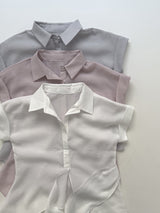 [Short Sleeve ver.] カヤ ラップ シースルー ロールアップ シャツ