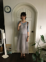 YWD チェックシフォンドレス (2color)