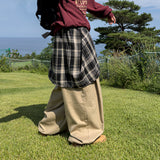 Layered Shirt Wide Cotton Pants