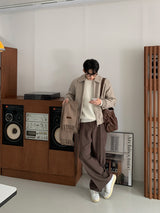 LMN Ries Deep One Tuck Back Banding Wool Wide Slacks (4 colors)