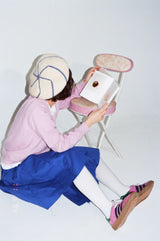 [pepe]cotton pleated wrap skirt (blue)
