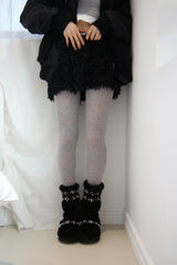 mini dot line tights (gray)