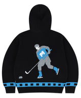 HOCKEY KNIT ZIP-UP HOODIE