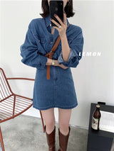 [SALE] denim shirt skirt two-piece dress