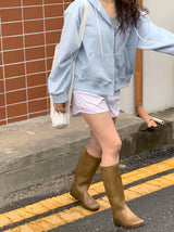 a spring hoodie jacket, baby blue