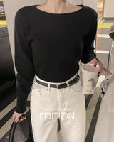 【MADE】ボートネッククロップニット