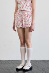 MINI HEART BALLOON SKIRT PANTS / WHITE