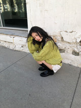 Cinnamon cable knit_olive