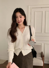 Pastel V-neck Alpaca Wool Cardigan (12color)